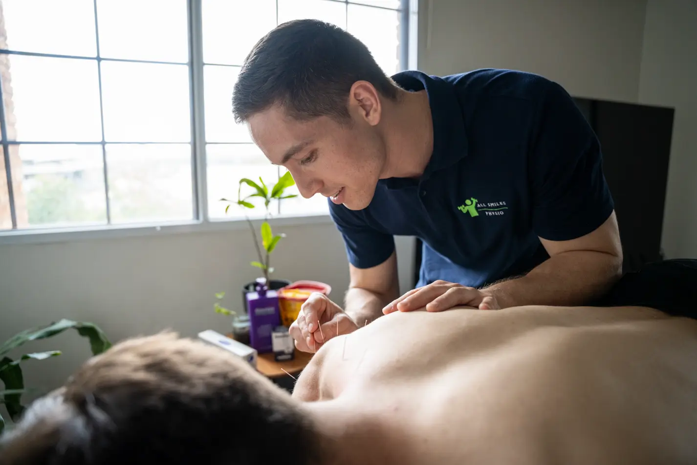 Physiotherapist performing specialized treatment